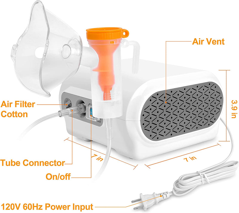 Portable Nebulizer - Handheld Jet Nebulizer Machine Personal Cool Mist Kit Asthma Inhaler Compressor Nebulizer for Kids Adult Home Daily Use
