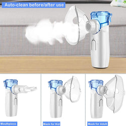 Portable Nebulizer, Ultrasonic Mesh Nebulizer Cool Mist Steam Inhaler for Moisture, USB/Battery Operated Mini Nebulizer Machine for Home Office Travel Use