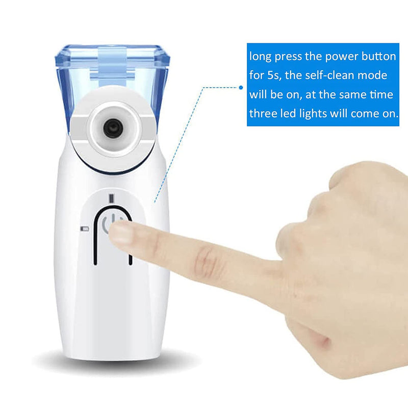 Portable Nebulizer, Ultrasonic Mesh Nebulizer Cool Mist Steam Inhaler for Moisture, USB/Battery Operated Mini Nebulizer Machine for Home Office Travel Use