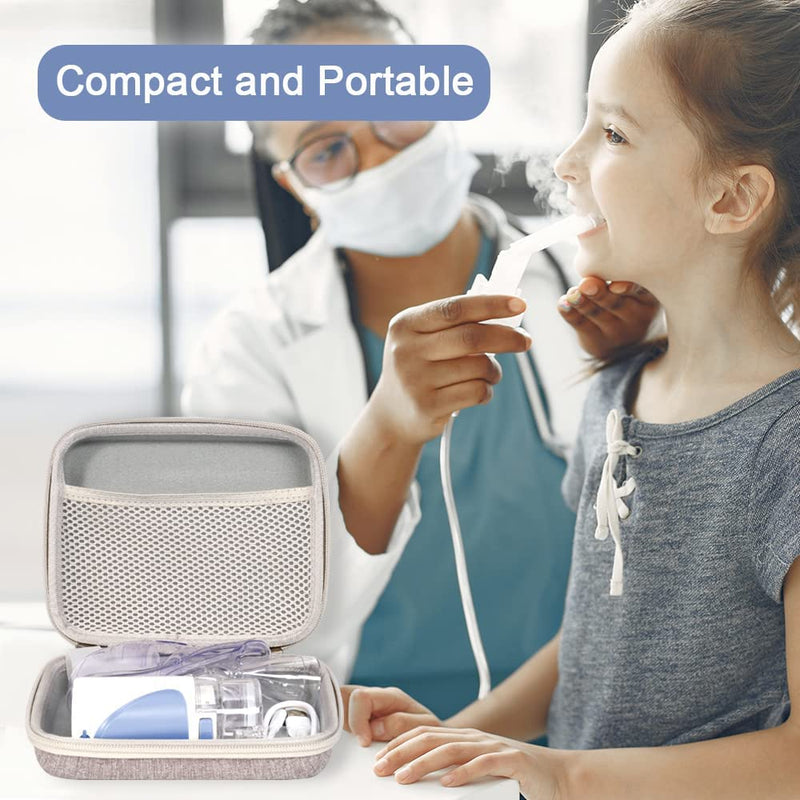 Carrying Case for Portable Nebulizer, Nebulizer Machine for Kids Adults Personal Inhalers Nebulizador for Breathing Problems Handheld Nebulizer, Grey (Case Only)