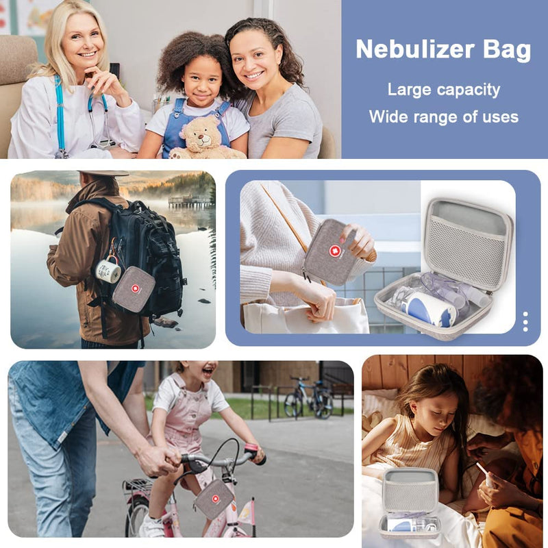 Carrying Case for Portable Nebulizer, Nebulizer Machine for Kids Adults Personal Inhalers Nebulizador for Breathing Problems Handheld Nebulizer, Grey (Case Only)