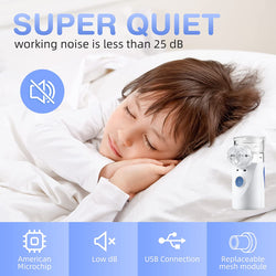Portable Nebulizer, Nebulizer Machine for Adults & Kids with Two Modes, Mini Steam Inhaler for Breathing Problems, Used Indoor and Outdoor