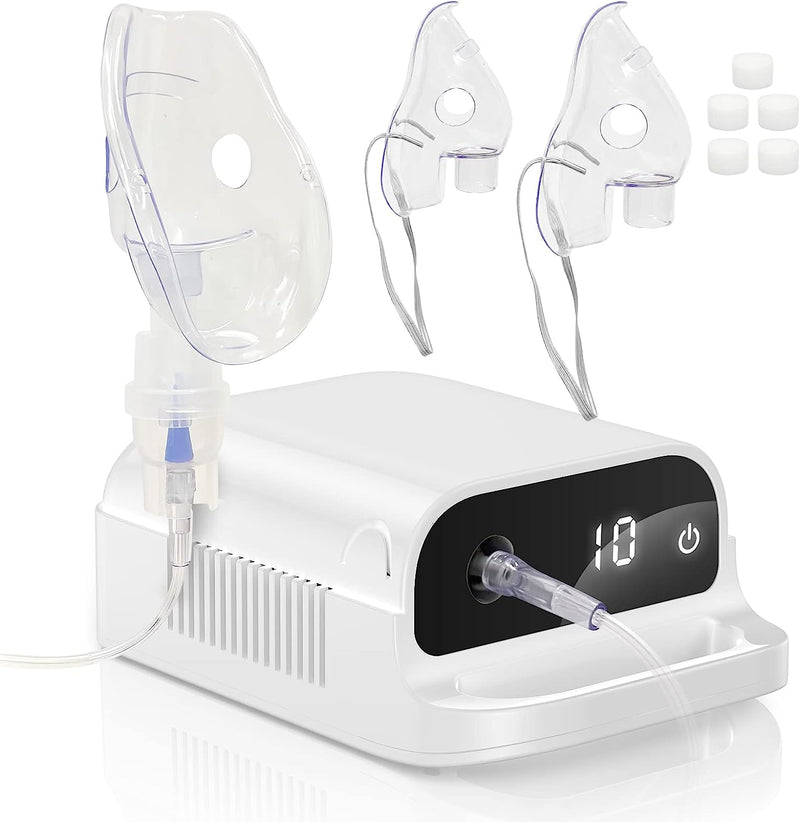 Smart Nebulizer, Intelligent Digital Display Nebulizer Machine for Adults and Kids,Low Noise Compression Nebulizer for Breathing Problems,Desktop Jet Nebulizer for Home Use