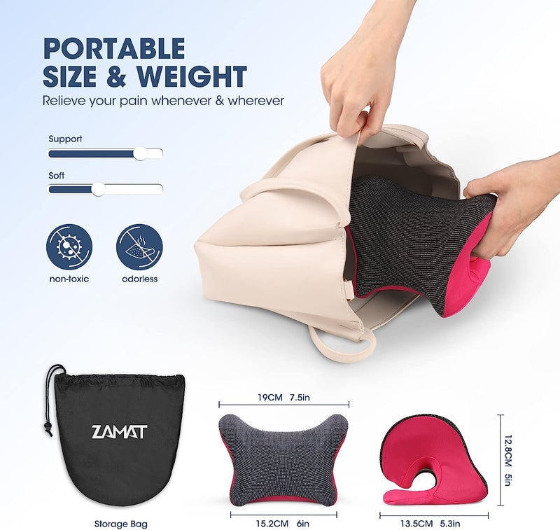 Neck and Shoulder Relaxer with Magnetic Therapy Pillowcase, Neck Stretcher Chiropractic Pillows for Pain Relief, Cervical Traction Device for Relieve TMJ Headache Muscle Tension Spine Alignment Rose