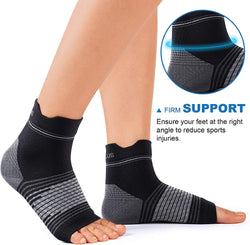 Fasciitis Sock (6 Pairs) for Men and Women, Compression Foot Sleeves with Arch and Ankle Support 6 Black