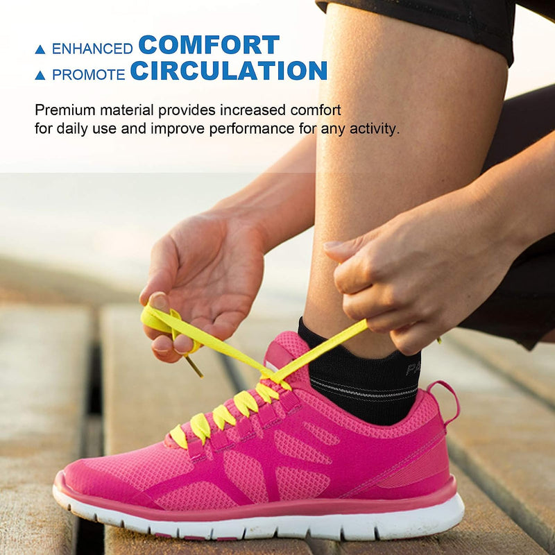 Fasciitis Sock (6 Pairs) for Men and Women, Compression Foot Sleeves with Arch and Ankle Support 6 Black
