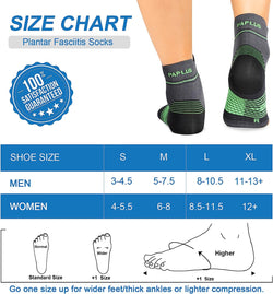 Fasciitis Sock (6 Pairs) for Men and Women, Compression Foot Sleeves with Arch and Ankle Support 6 Green
