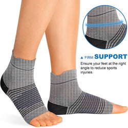 Fasciitis Sock (6 Pairs) for Men and Women, Compression Foot Sleeves with Arch and Ankle Support 6 Grey