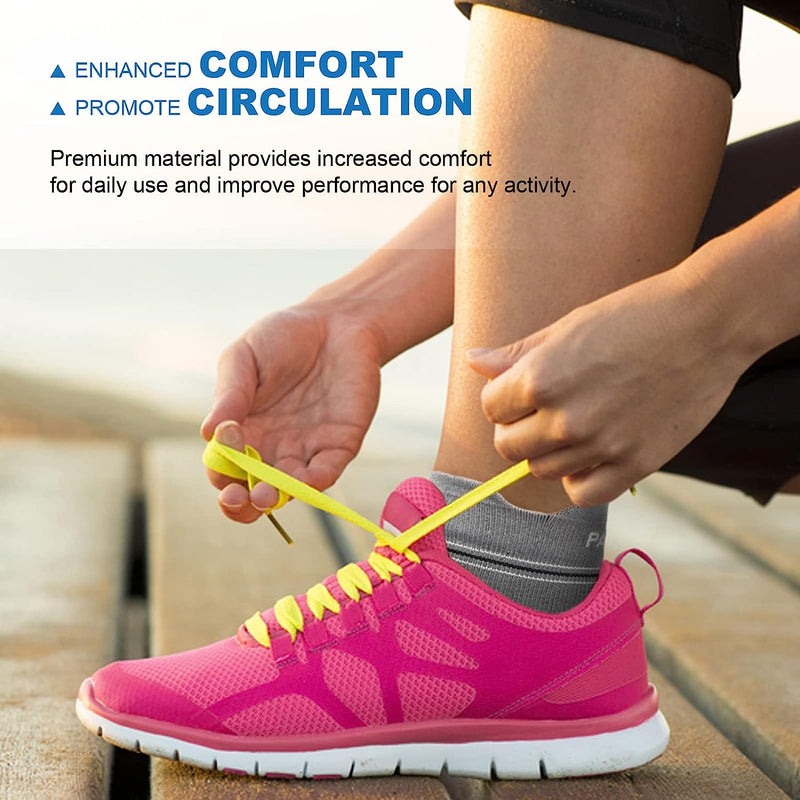 Fasciitis Sock (6 Pairs) for Men and Women, Compression Foot Sleeves with Arch and Ankle Support 6 Grey