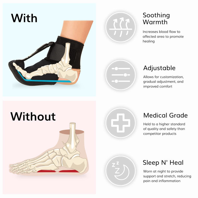 Plantar Fasciitis Night Sock | Soft Stretching Boot Splint for Sleeping, Achilles Tendonitis Foot Support Brace