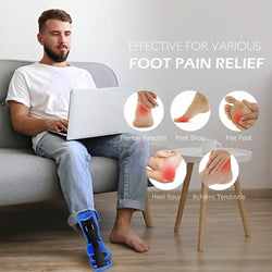 Plantar Fasciitis Night Splint: Foot Brace with Massage Ball | Effective for Foot Pain Relief  for Women Men Blue
