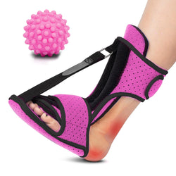 Plantar Fasciitis Night Splint: Foot Brace with Massage Ball | Effective for Foot Pain Relief  for Women Men Pink