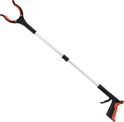 Grabber Reacher Tool, 360° Rotating Head, Wide Jaw, 32" Foldable, Lightweight Trash Claw Grabbers for Elderly, Reaching Tool Orange