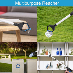 Grabber Reacher Tool, 360° Rotating Head, Wide Jaw, 32" Foldable, Lightweight Trash Claw Grabbers for Elderly, Reaching Tool 2PC