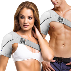 Shoulder Brace for Women and Men, Shoulder Pain Relief, Shoulder Support, Rotator Cuff Support Brace, Adjustable Fit Sleeve Wrap, Relief for Shoulder Injuries and Tendonitis, One Size Regular,Gray