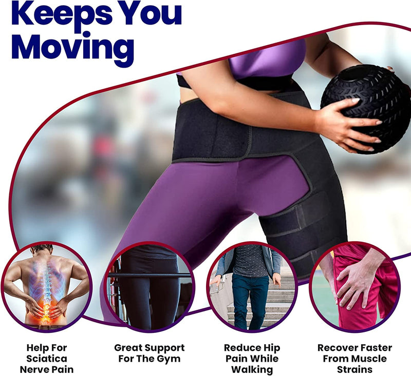 Hip Brace Thigh Compression Sleeve – Hamstring Compression Sleeve & GroinSupport for Hip Replacements Left