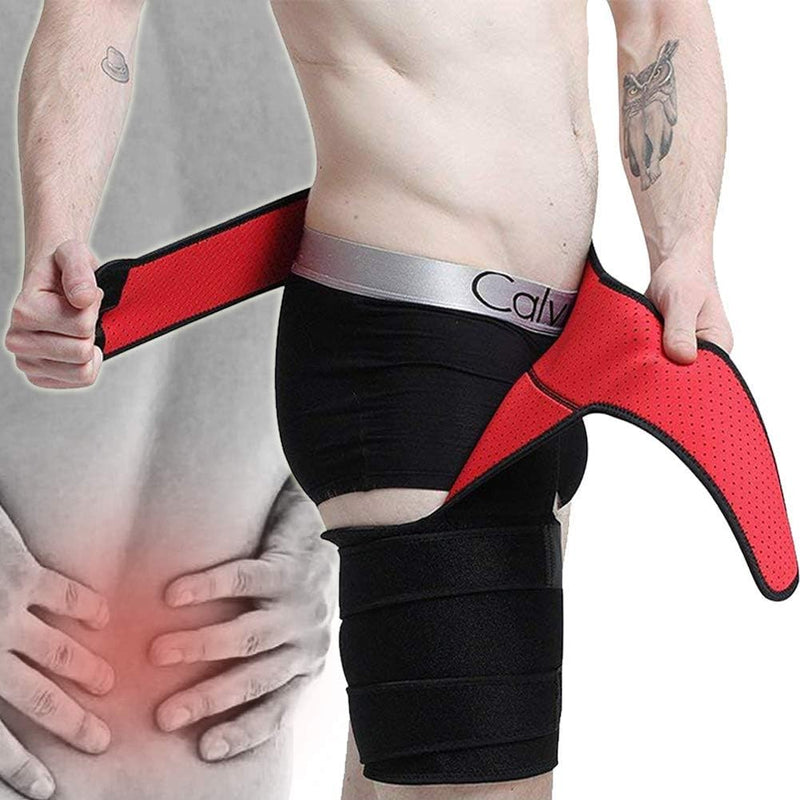 Men and Women Adjustable Hip Groin Stabilizer and Hip Brace for Sciatica Pain Relief, Thigh Leg Compression Support Wrap Sleeve