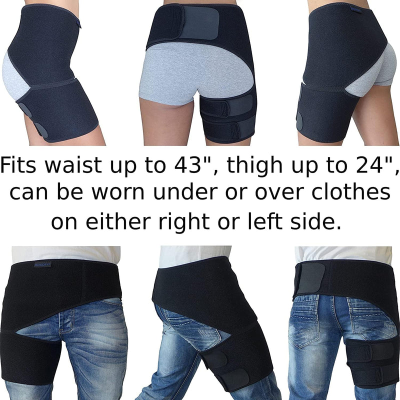 Hip Brace for Sciatica Pain Relief: Ease Pain from Sciatic Nerve, Pulled Thigh, Hip Fleхоr Strain, Groin Injury,Black