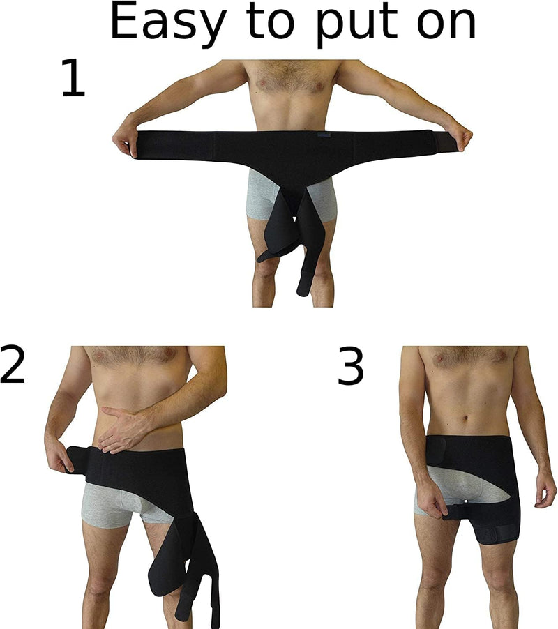 Hip Brace for Sciatica Pain Relief: Ease Pain from Sciatic Nerve, Pulled Thigh, Hip Fleхоr Strain, Groin Injury,Black