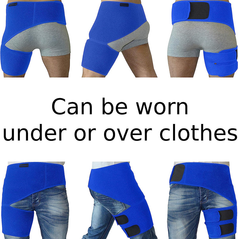 Hip Brace for Sciatica Pain Relief: Ease Pain from Sciatic Nerve, Pulled Thigh, Hip Fleхоr Strain, Groin Injury,Blue