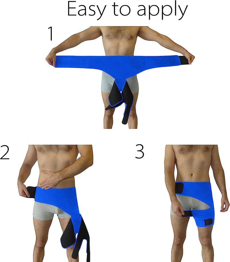 Hip Brace for Sciatica Pain Relief: Ease Pain from Sciatic Nerve, Pulled Thigh, Hip Fleхоr Strain, Groin Injury,Blue