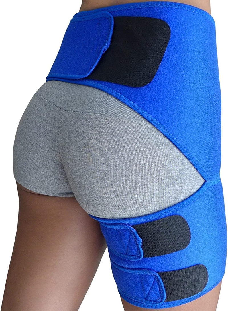 Hip Brace for Sciatica Pain Relief: Ease Pain from Sciatic Nerve, Pulled Thigh, Hip Fleхоr Strain, Groin Injury,Blue