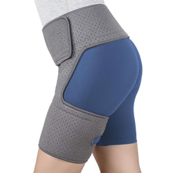 Hip Thigh Support Brace Groin Compression Wrap for Pulled Groin Sciatic Nerve Pain Hamstring Injury Recovery and Rehab Fits Both Legs Men & Women Gray