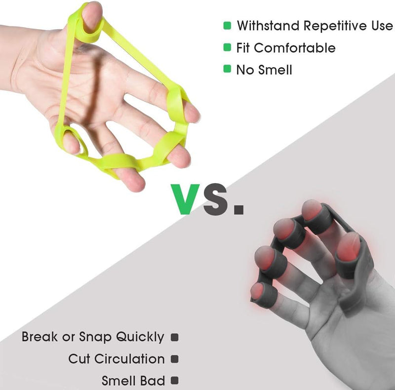 Hand Grip Strengthener, Finger Exerciser, Grip Strength Trainer (6 PCS) NEW MATERIAL Forearm grip workout, Finger Stretcher, Relieve Wrist & Thumb Pain, Carpal tunnel,Hand Grip Strengthener