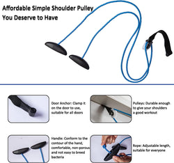 Shoulder Pulley Over The Door Physical Therapy System, Exercise Pulley for Physical Therapy, Alleviate Shoulder Pain and Facilitate Recovery from Surgery (Blue)