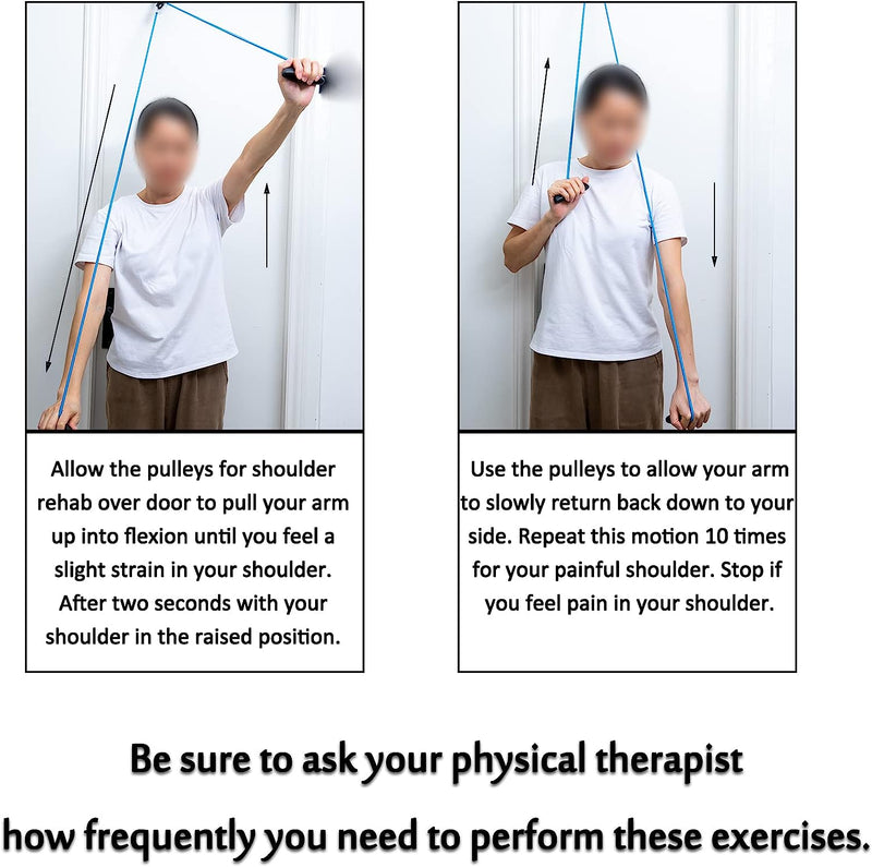 Shoulder Pulley Over The Door Physical Therapy System, Exercise Pulley for Physical Therapy, Alleviate Shoulder Pain and Facilitate Recovery from Surgery (Blue)