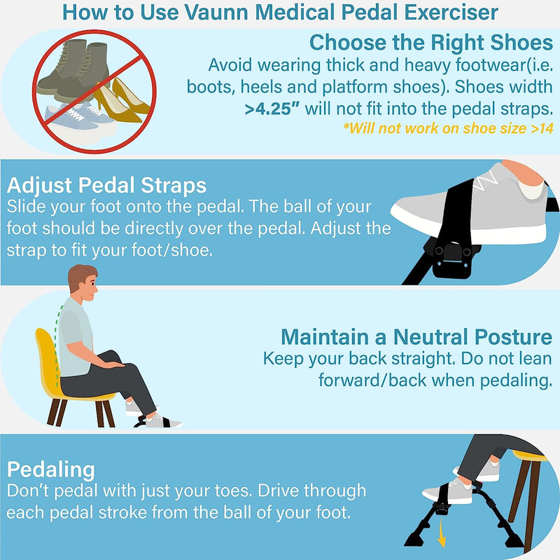 Medical Under Desk Bike Pedal Exerciser with Electronic Display for Legs and Arms Workout (Fully Assembled Folding Exercise Pedaler, no Tools Required)