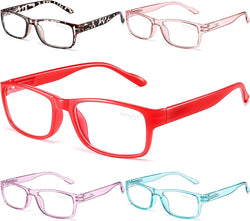 5-Pack Reading Glasses Blue Light Blocking,Spring Hinge Readers for Women Men Anti Glare Filter Lightweight Eyeglasses 5 Pack Mix Color 2