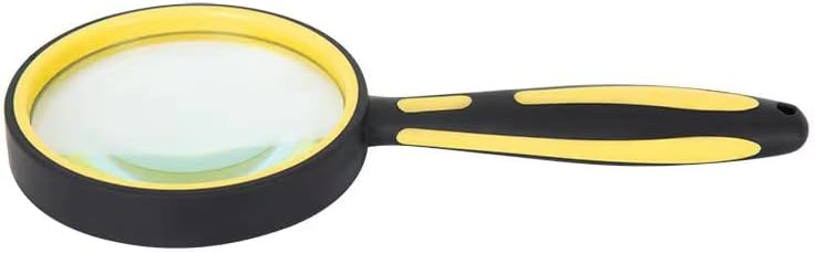 2 Pack 85mm 10X Handheld Magnifying Glass Shatterproof Reading Magnifier for Seniors and Kids Yellow+green