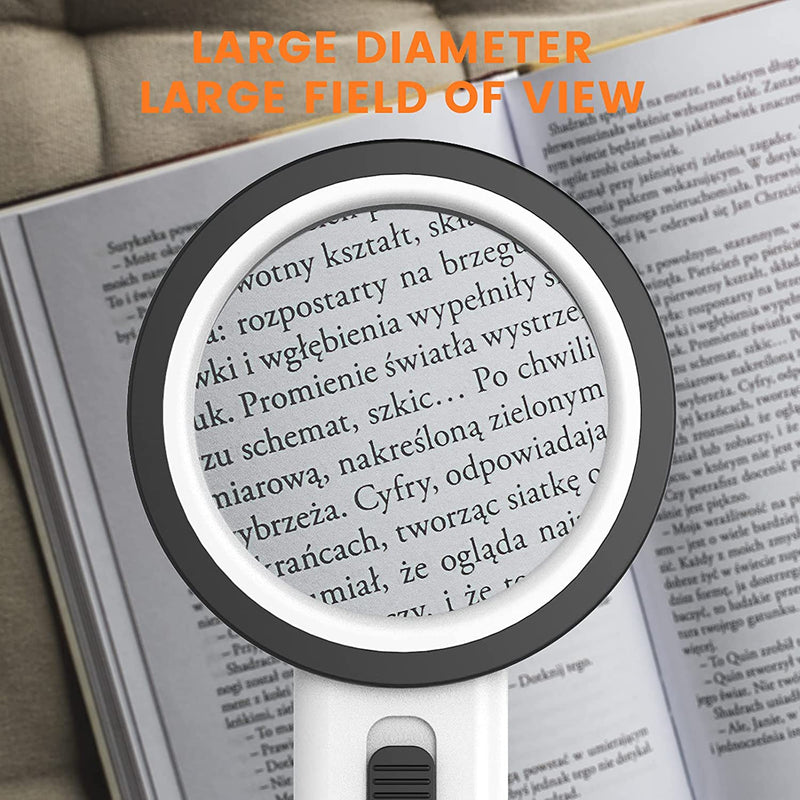 Magnifying Glass with Light, 30X Handheld Large Magnifying Glass 12 LED Illuminated Lighted Magnifier for Macular Degeneration Seniors Reading Inspection Coins Jewelry