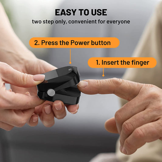 What symptoms can finger clip pulse oximeter alleviate