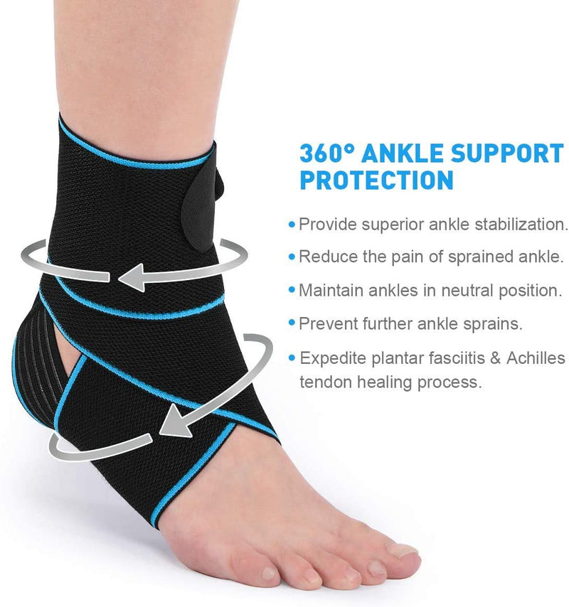 Ankle Support,Adjustable Ankle Brace Breathable Nylon Material Super Elastic and Comfortable,1 Size Fits all, Suitable for Sports (Green Set of 2)