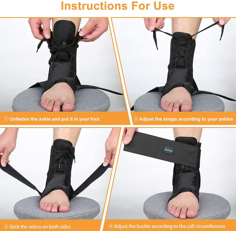 Ankle Brace for Women & Men - Ankle Brace for Sprained Ankle, Ankle Support Brace for Achilles,Tendon,Sprain,Black
