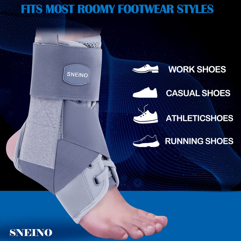 Ankle Brace for Women & Men - Ankle Brace for Sprained Ankle, Ankle Support Brace for Achilles,Tendon,Sprain,Grey