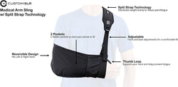 Mesh Arm Shoulder Sling With Exercise Ball-Healjoy Medical Arm Sling with Split Strap Technology, Ergonomic Design for Men & Women