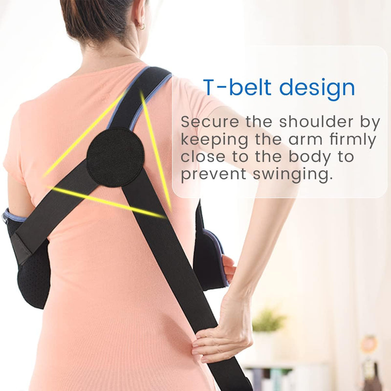 Arm Sling Shoulder Immobilizer - Rotator Cuff Support Brace - Comfortable Medical Sling for Shoulder Injury, Left and Right Arm, Men and Women Comfort Version