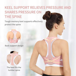 Posture Corrector for Women, Adjustable Upper Back Brace for Clavicle Support and Providing Pain Relief from Neck,  (Pink)