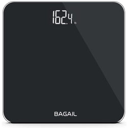 Bathroom Scale, Digital Weighing Scale with High Precision Sensors and Tempered Glass, Ultra Slim, Step-on Technology, Shine-Through Display - 15Yr Guarantee Black