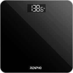 Digital Bathroom Scale, Highly Accurate Body Weight Scale with Lighted LED Display, Round Corner Design, 400 lb, Black-Core