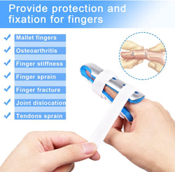 Finger Splint, 3PCS Finger Support Brace Finger Stabilizer for Broken Fingers Straightening Arthritis Knuckle Immobilization,Blue