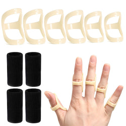 10Pcs Oval Finger Splints & Sleeves Kit, 6 Graduated Oval Trigger Finger Splint & 4 Finger Sleeves for Trigger/Mallet/Arthritis/Straightening,
