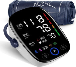 Blood Pressure Machine LED Display Auto Machine Blood Pressure Monitors with Large Cuff 8.7-16.5 inches 2 x 120 Sets Memory BP Monitor for Home Use, Batteries & Pouch Included