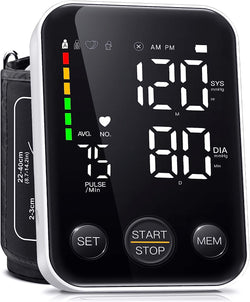 Blood Pressure Monitor 2023 Upper Arm Blood Pressure Monitors for Home Use Digital BP Machine 2x120 Memory Large LED Display Adjustable BP Cuff 8.7"-15.7" with Storage Bag, Black
