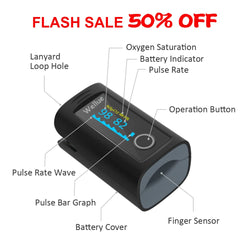 Bluetooth Pulse Oximeter Fingertip PC-60FW, Blood Oxygen Saturation Monitor with Free APP, Batteries, Carry Bag & Lanyard