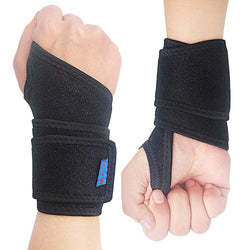 2Pack Version Profession Wrist Support , Adjustable Strap Reversible Wrist Brace for Sports Protecting/ Right&Left, Black