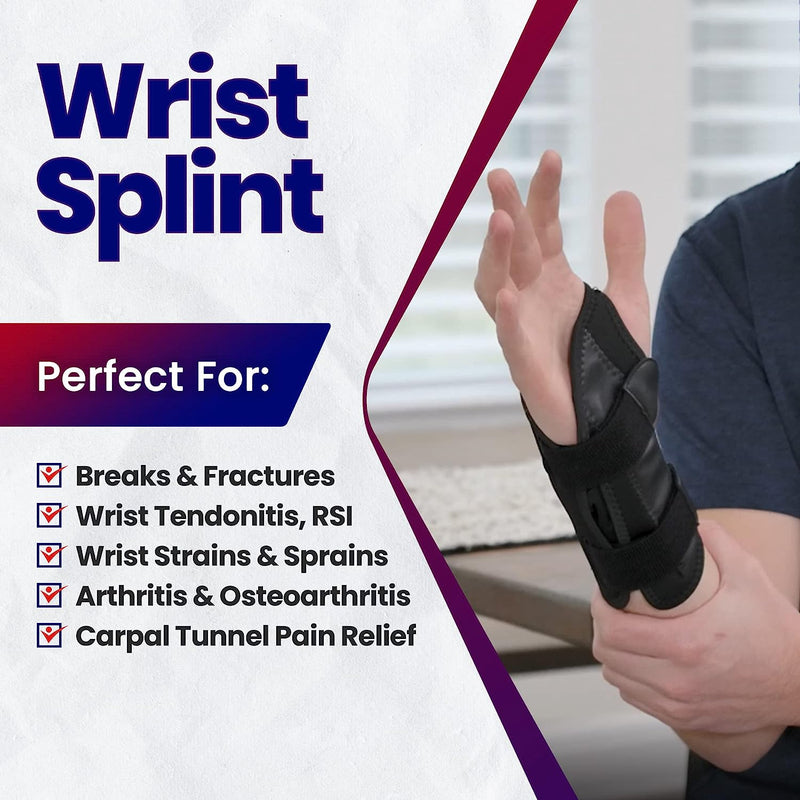 Carpal Tunnel Wrist Brace Night Support - Wrist Splint Arm Stabilizer & Hand Brace for Carpal Tunnel Syndrome Pain Relief with Compression Sleeve for Forearm (Right)